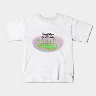 Arquipélago de São Pedro Island travel, beach, sea and palm trees. Holidays and rest, summer and relaxation Kids T-Shirt